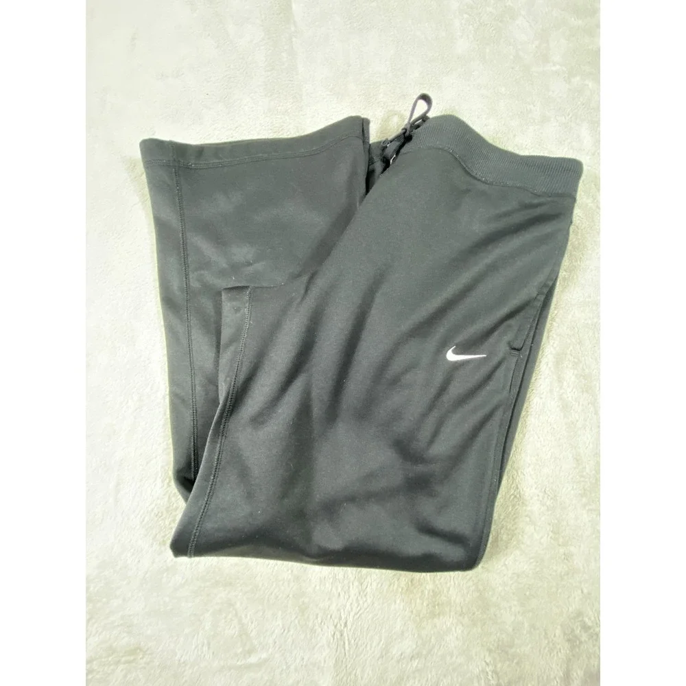 Nike Track Pants Mens XL Black Fleece‎ Lined Ankle Zip Therma-Fit Slash Pockets